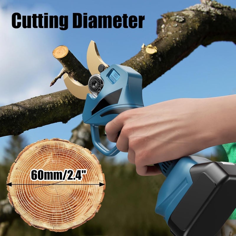 TengXcel Electric Pruning Shears for Makita LXT 18V Li-ion Battery, Cordless Pruner with LCD Display&SK5 Titanium Blades, 2.4" Cutting Dia. Brushless Shears for Gardening Tree Trimming (Battery NOT included) - Image 3
